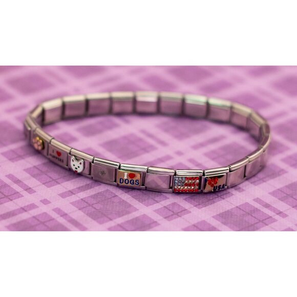 Vintage Pet Lover Puppies & Kittens Silver Tone Charm Bracelet 9 1/2 inch - V7 - Picture 2 of 4